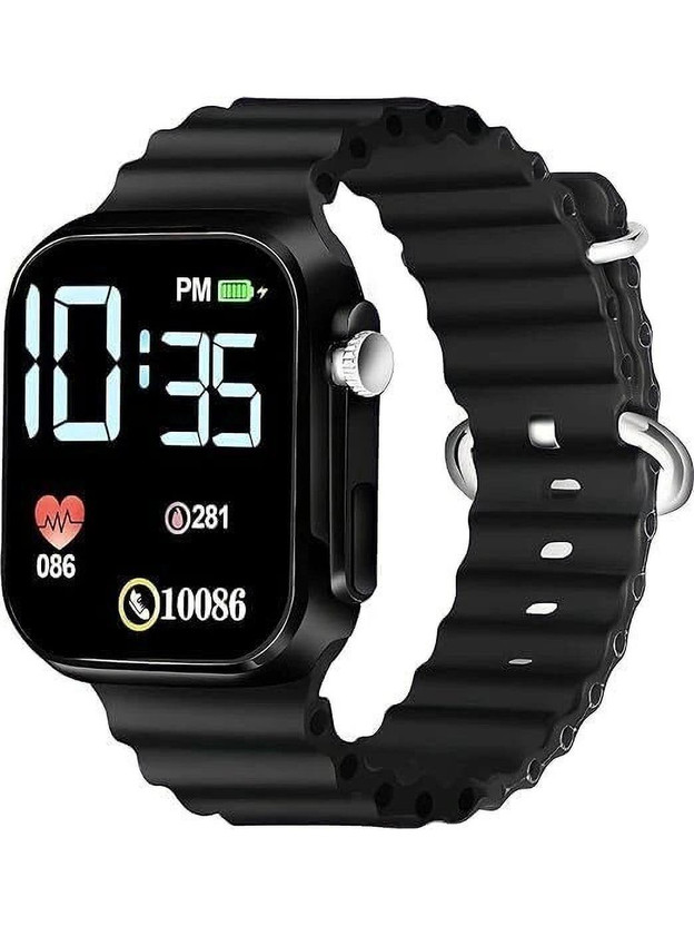 MULTRA MULTRA Digital watch Trending Lifestyle Black Dial White Strap Square LED Digital Watch  - For Boys & Girls - Flipkart Deal