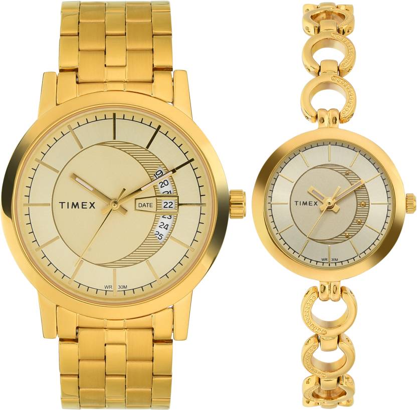 TIMEX Champagne-Dial Analog Watch - For Couple - Buy TIMEX Champagne-Dial  Analog Watch - For Couple TW00PR229 Online at Best Prices in India |  