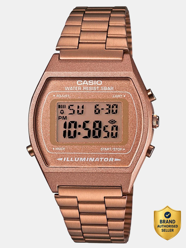 CASIO B640WC-5ADF Vintage B640WC-5ADF Dial Rose Gold Stainless Steel Band Digital Watch  - For Men & Women