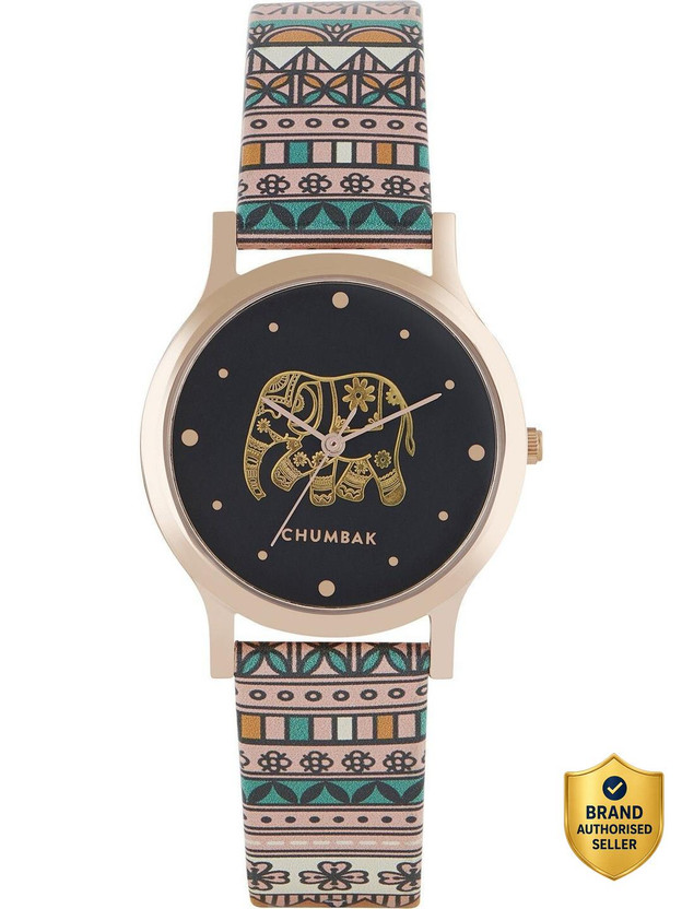 Teal By Chumbak Analog Watch - For Women / Girls Carnival Elephant Black Dial Multocolor Strap Analog Watch  - For Women