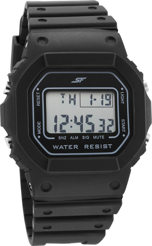 SONATA SF Hexa 1 SF Hexa Digital Black Polyurethane Strap Unisex Digital Watch  - For Men & Women
