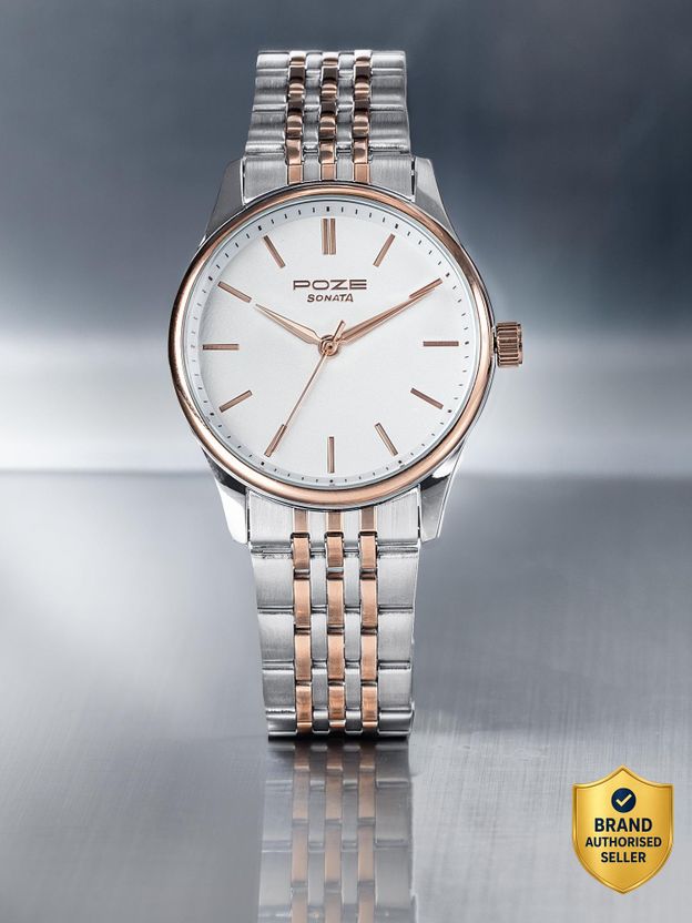 Sonata Poze Bi-Metal Breeze White Men's Watch - Image 1