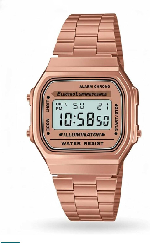 PJONLINEE Men’s Digital Watch with Rose Gold Metal Strap Digital Watch  - For Women