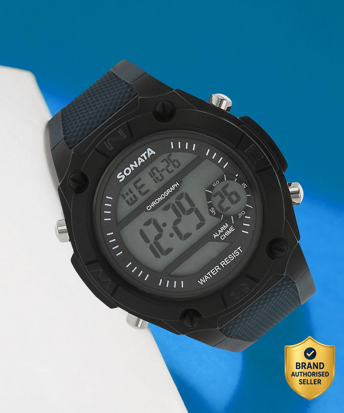 SONATA SONATA NN77033PP03 SF Digital Black Plastic Strap Digital Watch  - For Men - Flipkart Deal