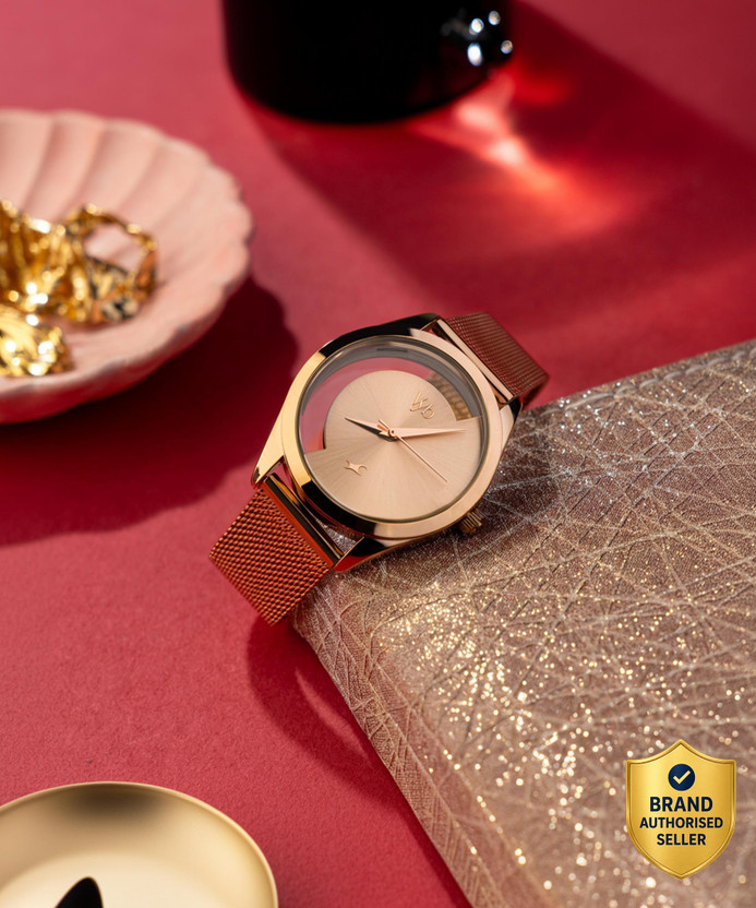 Fastrack Fastrack Vyb Runway Pink Dial Rose Gold MetalStrap Analog Watch  - For Women