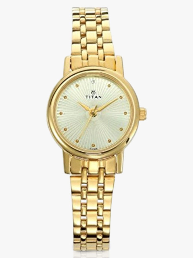 Titan Titan NP2593YM01 Titan Karishma Champagne Dial Golden Stainless Steel Strap Analog Watch  - For Women - Flipkart Deal