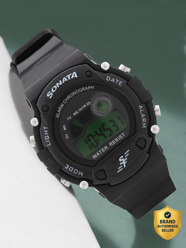 SONATA SF Digital SF Digital Black Plastic Strap Digital Watch  - For Men