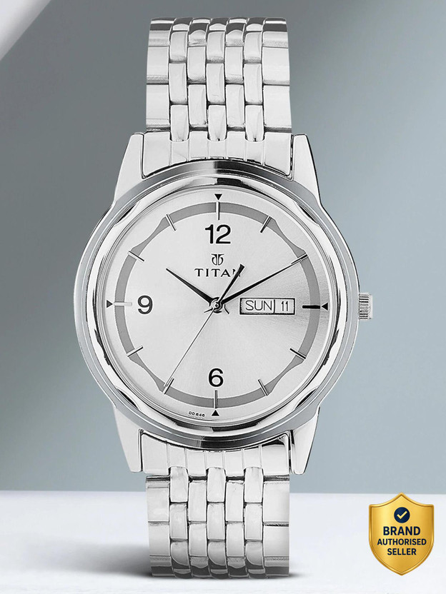 Titan NK1638SM01 Titan Workwear Silver Dial Silver Stainless Steel Strap Analog Watch  - For Men