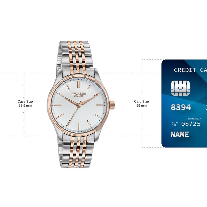 Sonata Poze Bi-Metal Breeze White Men's Watch - Image 7