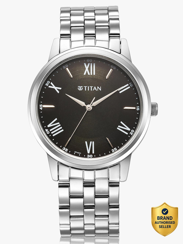 Titan Titan Karishma Brown Dial Silver Stainless Steel Strap Analog Watch  - For Men