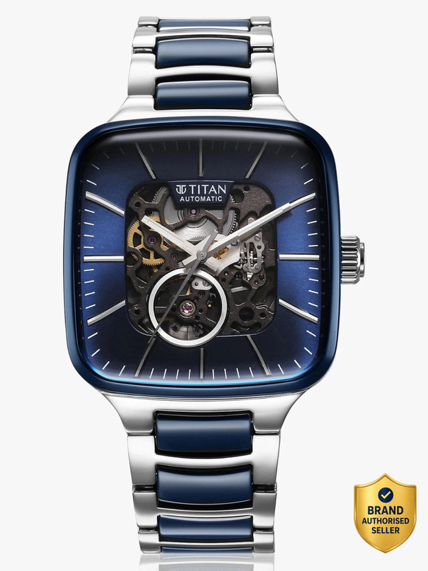 Titan Titan Ceramic Fusion Automatic Titan Automatic Blue Dial Silver & Blue Ceramic Strap Analog Watch  - For Men - Flipkart Deal