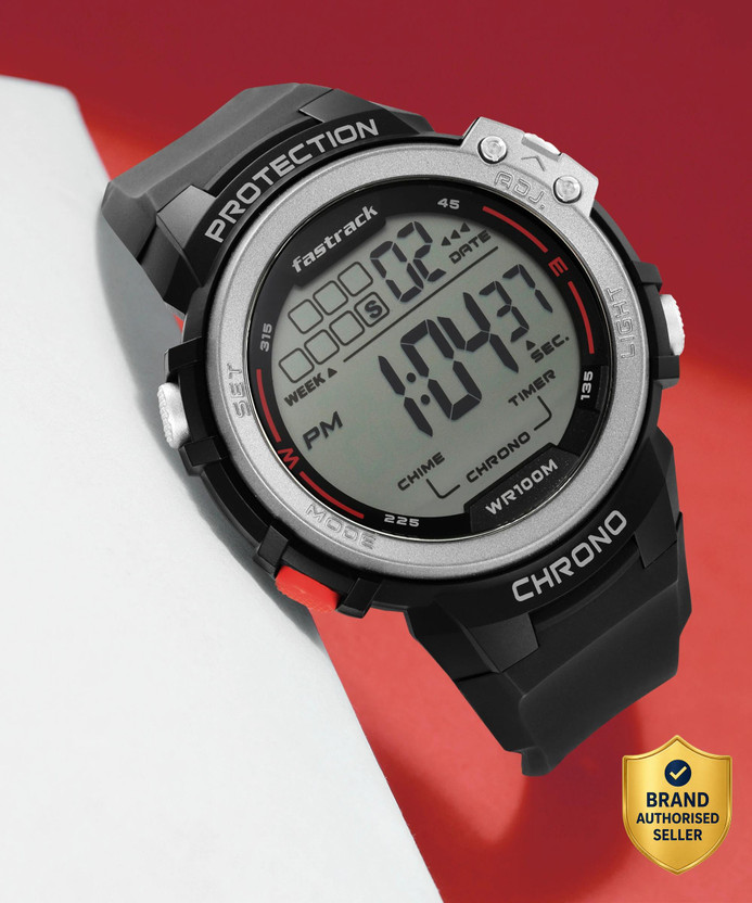 Fastrack 38068PP01 Fastrack Streetwear Digital Dial Black Silicone Strap Digital Watch  - For Men