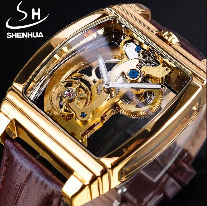Shenhua Skeleton Gold Automatic Self Winding Wrist Watch See Through Glass  Back No Battery Analog Watch - For Men & Women - Buy Shenhua Skeleton Gold  Automatic Self Winding Wrist Watch See