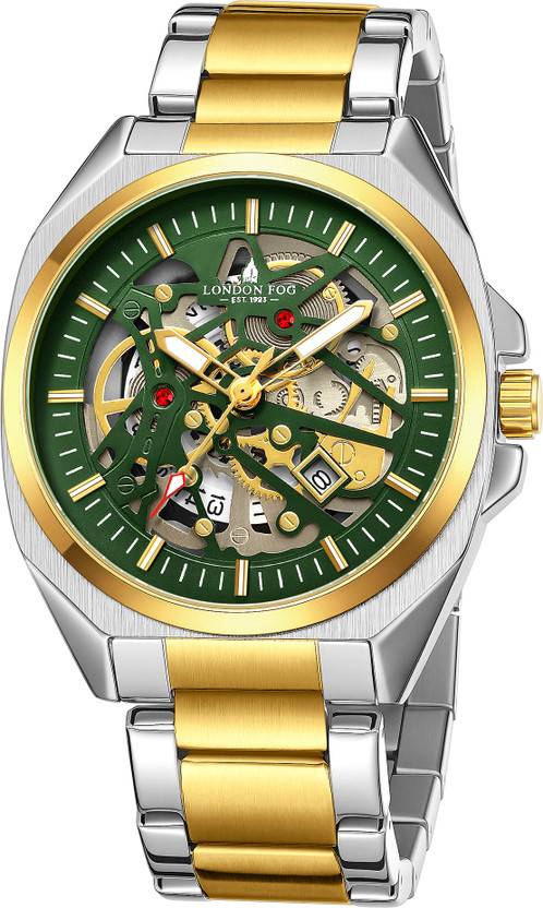 London Fog Portobello Collection Skeleton with Mechanical Gear Dial & Stainless Steel Strap Analog Watch  - For Men