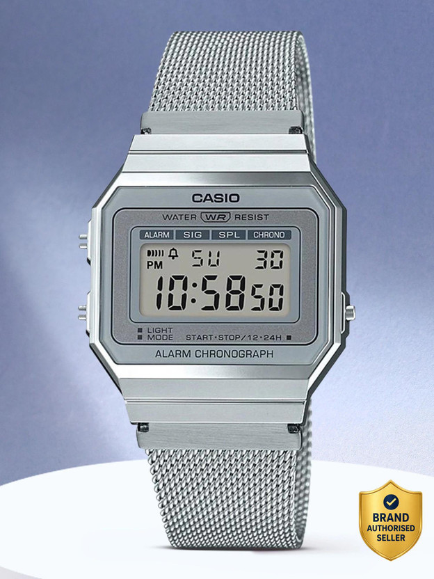 Casio CASIO A700WM-7ADF Vintage Dial Silver Stainless Steel Mesh Band Digital Watch  - For Men & Women - Flipkart Deal
