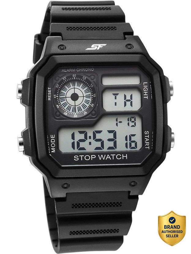 SONATA SF Hexa 2 SF Hexa Digital Black Polyurethane Strap Digital Watch  - For Men & Women