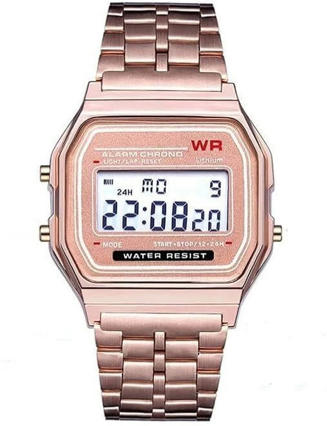 InnoNest InnoNest Global Waterproof Rosegold Digital Watch Stainless Strap Alarm Stopwatch with Dual Time Trendy Chain Strap Series with Digital Display Digital Watch  - For Boys & Girls - Flipkart Deal