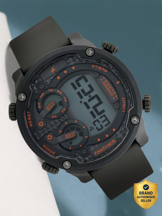 Fastrack NT38045PP03 Fastrack Trendies Digital Black Dial Black Silicone Strap Digital Watch  - For Men