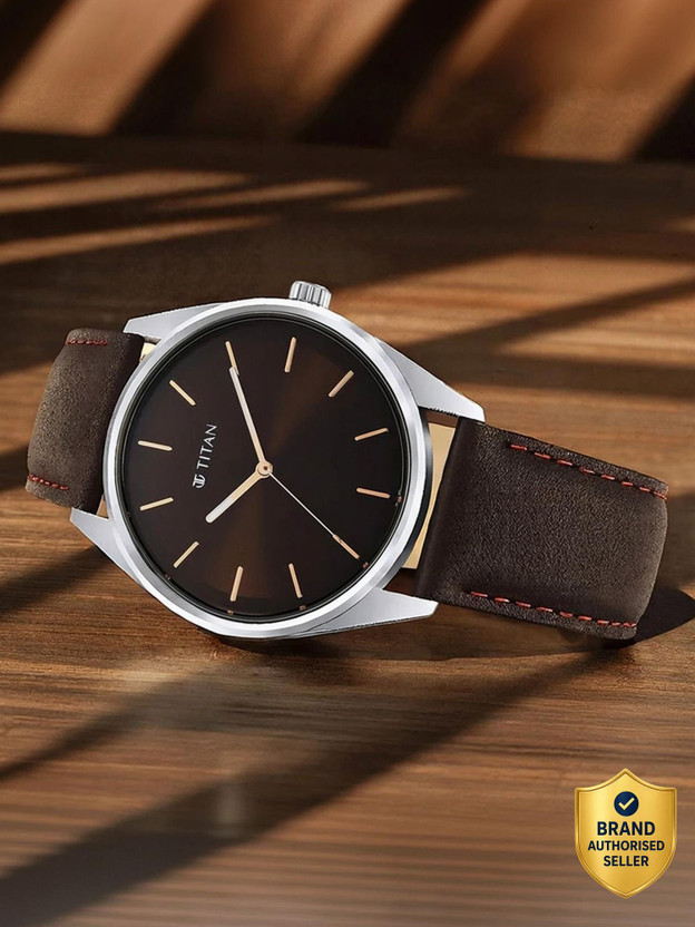 Titan Titan NP1866SL02 Titan Workwear Brown Dial Brown Leather Strap Analog Watch  - For Men - Flipkart Deal