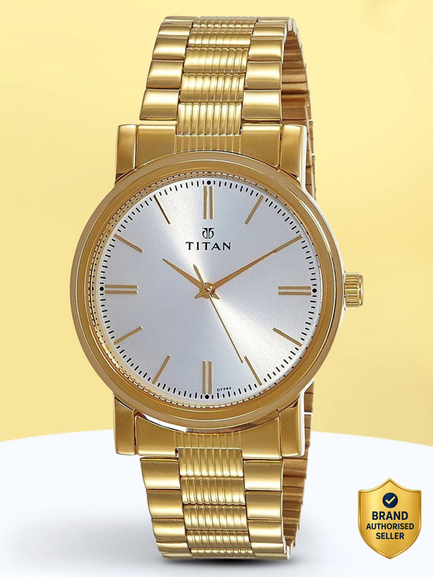Titan Titan Karishma White Dial Golden Stainless Steel Strap Analog Watch  - For Men