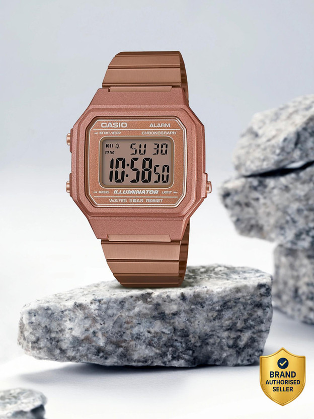CASIO B650WC-5ADF Vintage Rose Gold Dial Rose Gold Stainless Steel Band Digital Watch  - For Men & Women