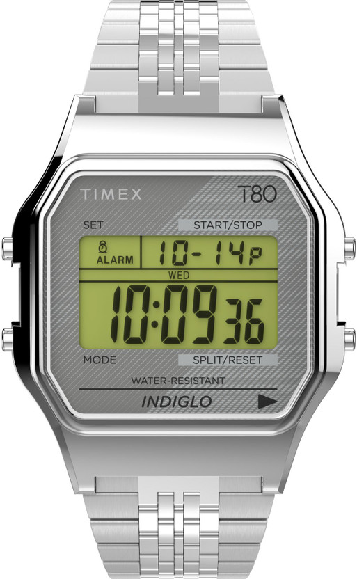 TIMEX 80 Tonneau 34mm Grey Dial Digital Watch  - For Men & Women