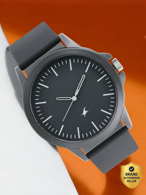 Fastrack 38024PP25 Fastrack Tees Black Dial Black Silicone Strap Unisex Analog Watch  - For Men & Women