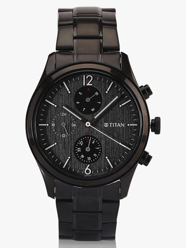 Titan Titan NQ1805NM02 Titan Workwear Multifunction Black Dial Black MetalStrap Analog Watch  - For Men - Flipkart Deal