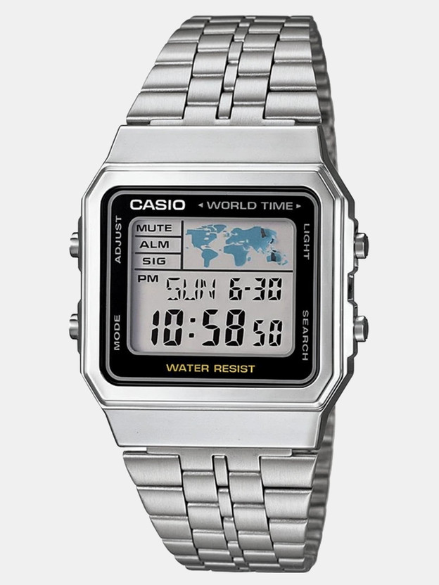 CASIO Vintage A500WA-1DF Black Dial Silver Stainless Steel Band Digital Watch  - For Men & Women