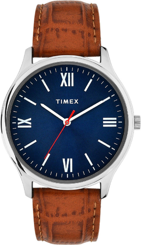 TIMEX Blue Dial Leather Strap Analog Watch  - For Men