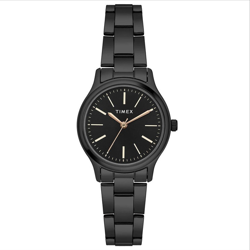 TIMEX Black Dial Stainless Steel Analog Watch  - For Women