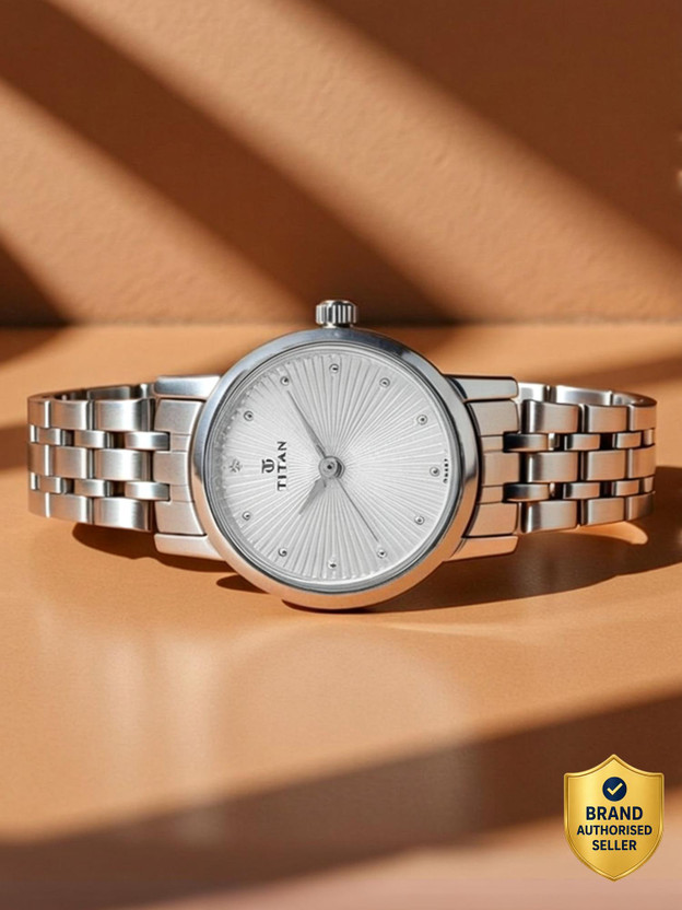 Titan NP2593SM01 Titan Silver Dial Silver Stainless Steel Strap Analog Watch  - For Women