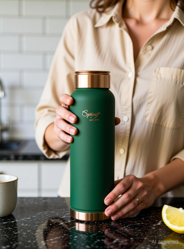 Flipkart LA'FORTE Heavy 1000 ml Copper Bottle(Pack of 1, Green) - Flipkart Deal