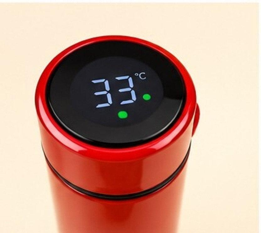 Snap 500ml Smart LED Temperature Display Vacuum Flask 500 ml Water Bottle(Set of 1, Red)