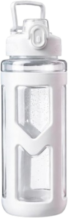 Nurah Nurah Water Bottle for Gym, Office & School with Anti-Slip Cover (Multicolor) 500 ml Water Bottle(Set of 1, White)