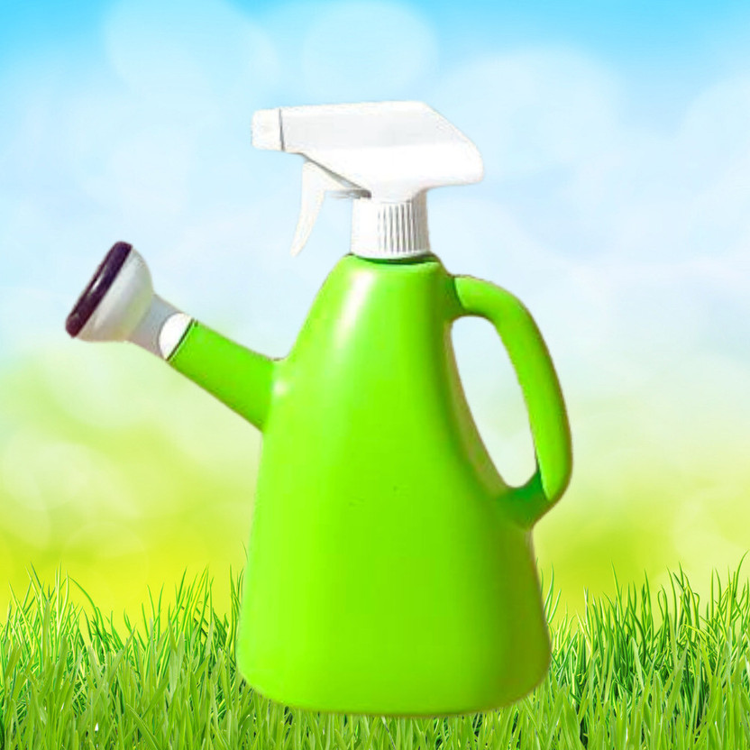 AVER VERA 1L Plastic Watering Can with Long Spout For Indoor &Outdoor Plants 1 L Water Cane(Green, Pack of 1)