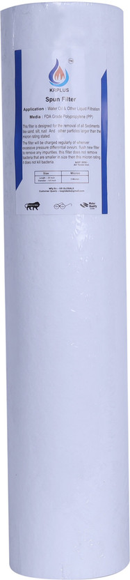 KRPLUS 20 Inch 5 Micron Sediment Melt Blown Filters Cartridges Spun Polypropylene 4.5 Inch Dia Suitable For Commercial RO (Pack Of 1) Solid Filter Cartridge(5, Pack of 1)