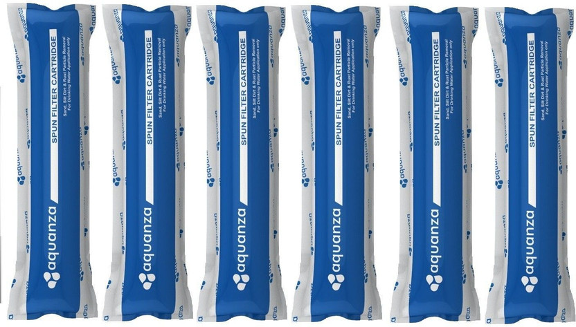 AQUANZA 6 pcs 10'' PP Spun Filter Candle Suitable For All Types Of Ro Water Purifier Solid Filter Cartridge(0.005, Pack of 6)