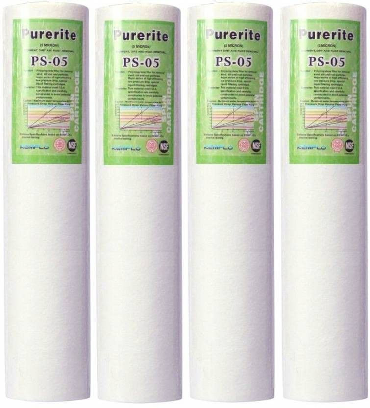 Kemflow Spun PP 10" for RO Service Solid Filter (0.5, Pack of 4) Solid Filter Cartridge(0.005, Pack of 4)