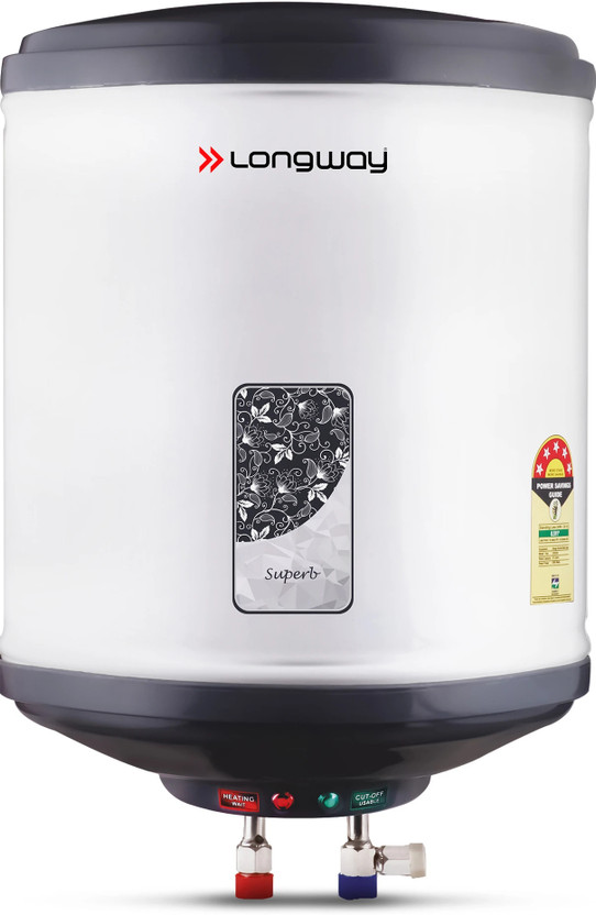 Longway Superb 10 L Storage Water Geyser 5 Star BEE Energy Rating | SS Tank with Anti-Rust Coating | Multi Safety(Gray)