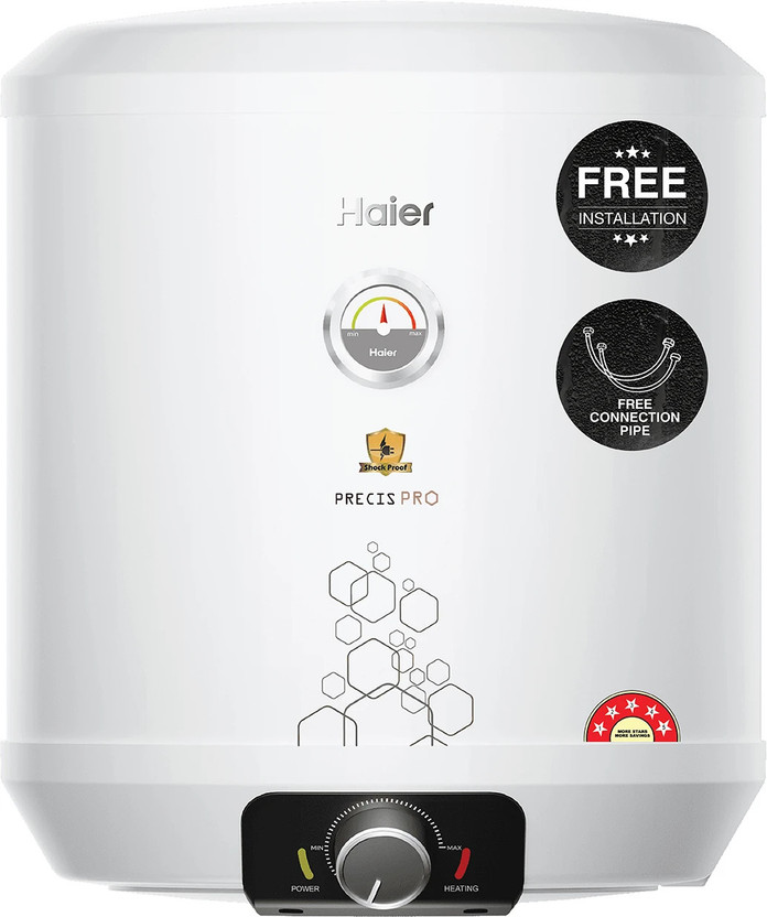 Haier ES25V-PRECIS PRO/ES25V-PV1(PRE-PRO) 25 L Storage Water Geyser | with Free Pipes and Free Installation(White)