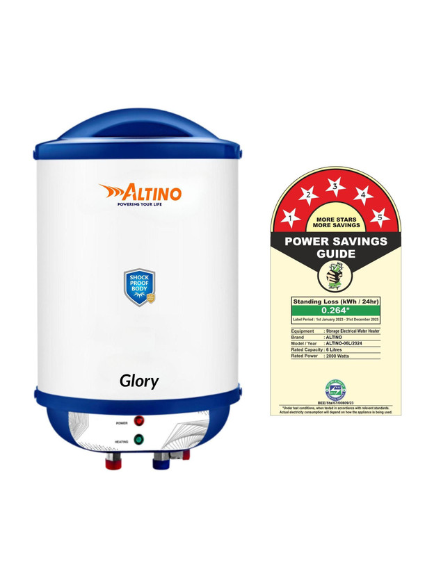 ALTINO ALTINO Glory Premium Geyser High Grade SS 304 Tank, Rust & Shock Proof ABS Body 6 L Storage Water Geyser(Navy Blue) - Flipkart Deal