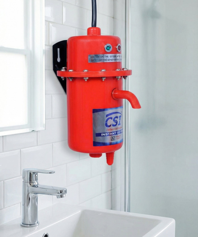 CSI INTERNATIONAL 1 L Instant Water Geyser (Instant Water Geyser, Water Heater, Portable Water Heater, Geysers Made of First Class Plastic, 3kw copper aliments red 1 L Instant Water Geyser(Red)
