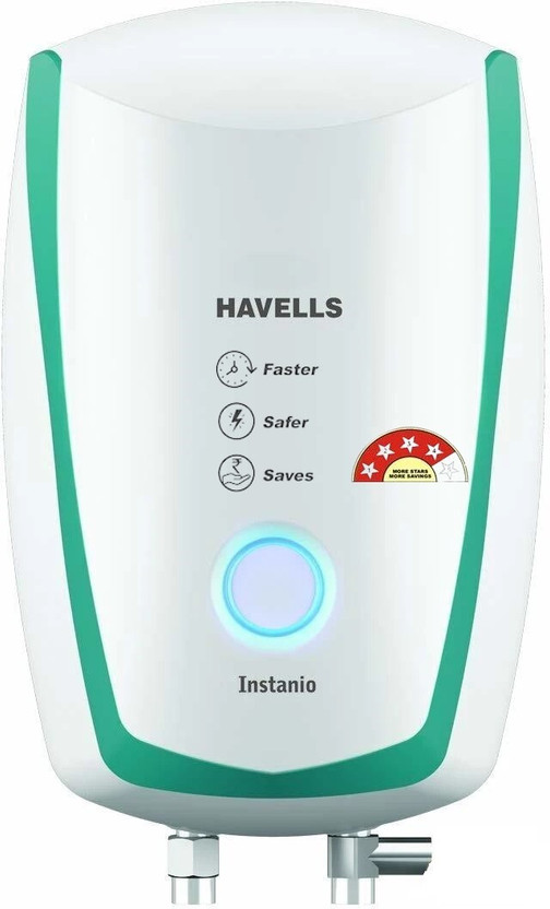 HAVELLS Instanio 10 L Storage Water Geyser | 4 Star BEE Energy Rating | Glassline Tanked(White & Blue)