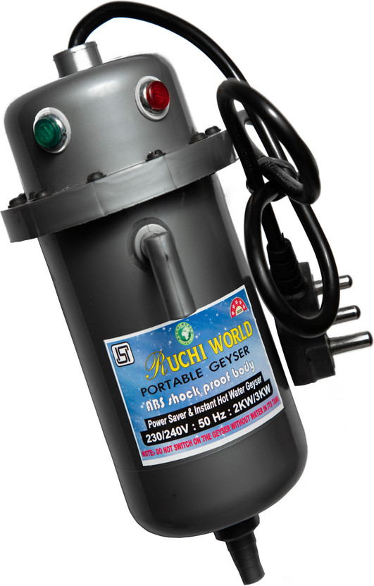Ruchi World 1 L Instant Water Geyser (PORTABLE GEYSER)Useful for Kitchen, quick water heating 1 L Storage Water Geyser(Black)