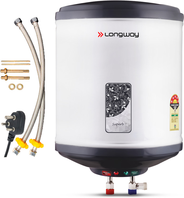 Longway Superb 25 L Storage Water Geyser 5 Star BEE Energy Rating | SS Tank with Anti-Rust Coating | Multi Safety(Gray)
