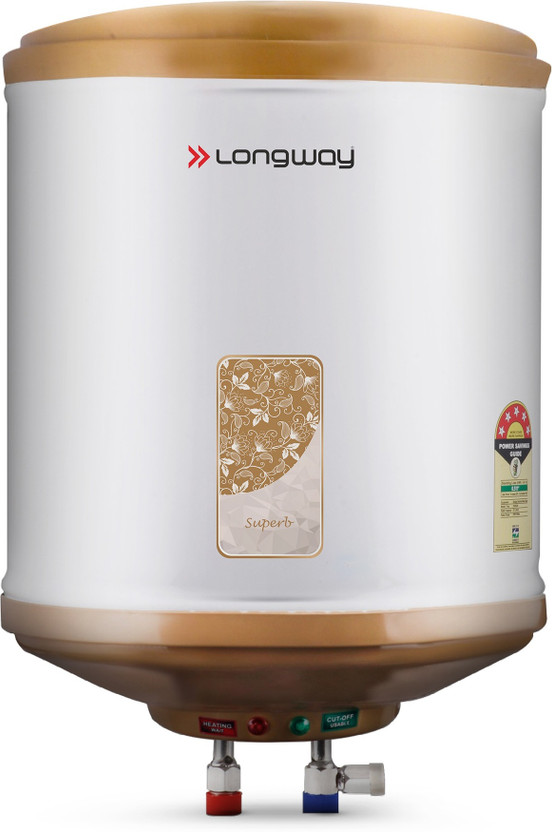 Longway Superb 6 L Storage Water Geyser 5 Star BEE Energy Rating | SS Tank with Anti-Rust Coating | Multi Safety(White, Brown)