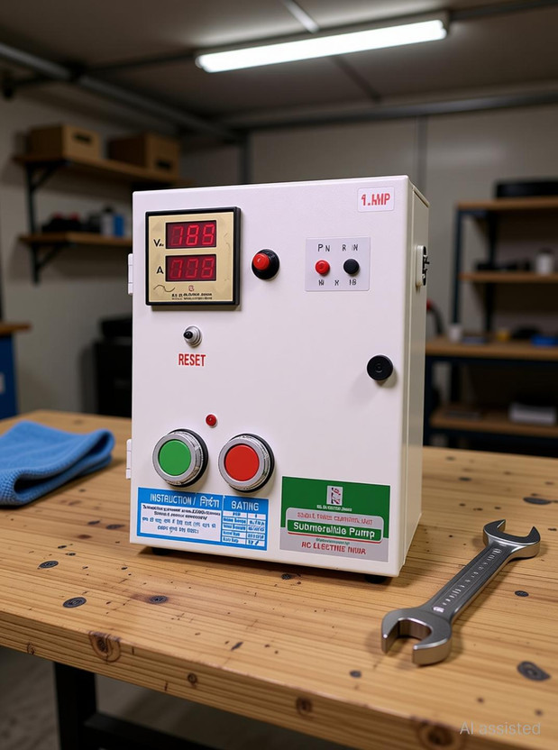 rc electric india 1.HP SINGLE PHASE DIGITAL SUBMERSIBLE PUMP CONTROL PANEL/STARTER Submersible Water Pump(1 hp)