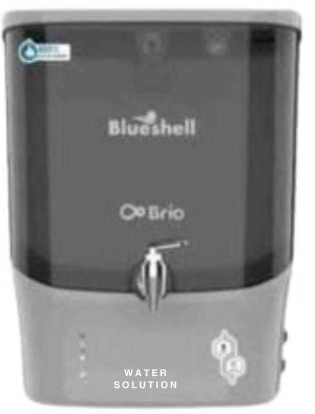 water solution Blue Shell RO Water Purifier Storage 9 L / Capacity Per hr 18 L RO + UV + Copper + Alkaline + Minerals Water Purifier(Grey)