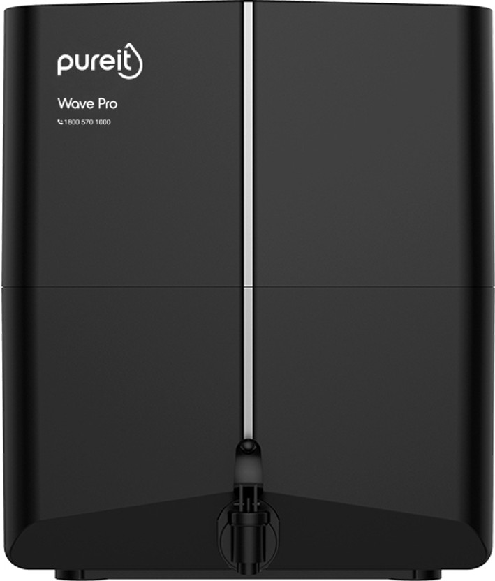 Pureit Wave Pro 7 L RO + UV + MF + Minerals Water Purifier | Mineral Enriched Water | High Speed Purification | In-Tank UV LED | Smartsense Indicators | Includes Handheld TDS meter | Suitable for all - Borewell, Tanker, Municipality Water(Black)